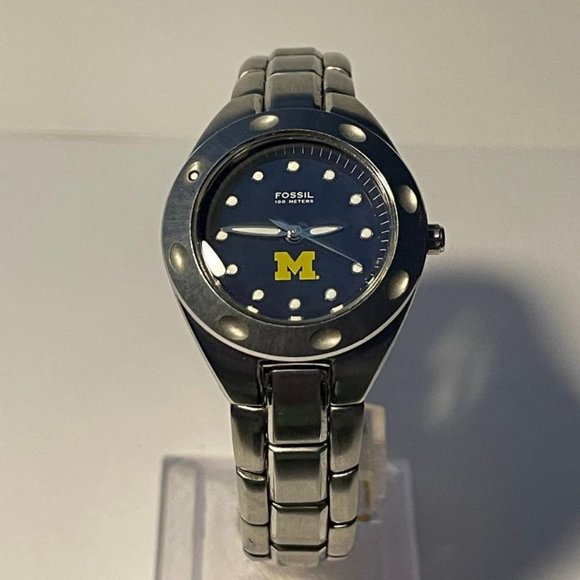 Michigan Wolverines NCAA Stainless-Steel Women's Watch by Fossil NEW (RARE)